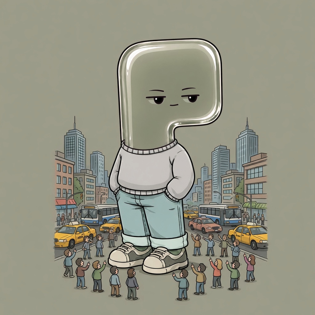 Giant PonsGuy in the city