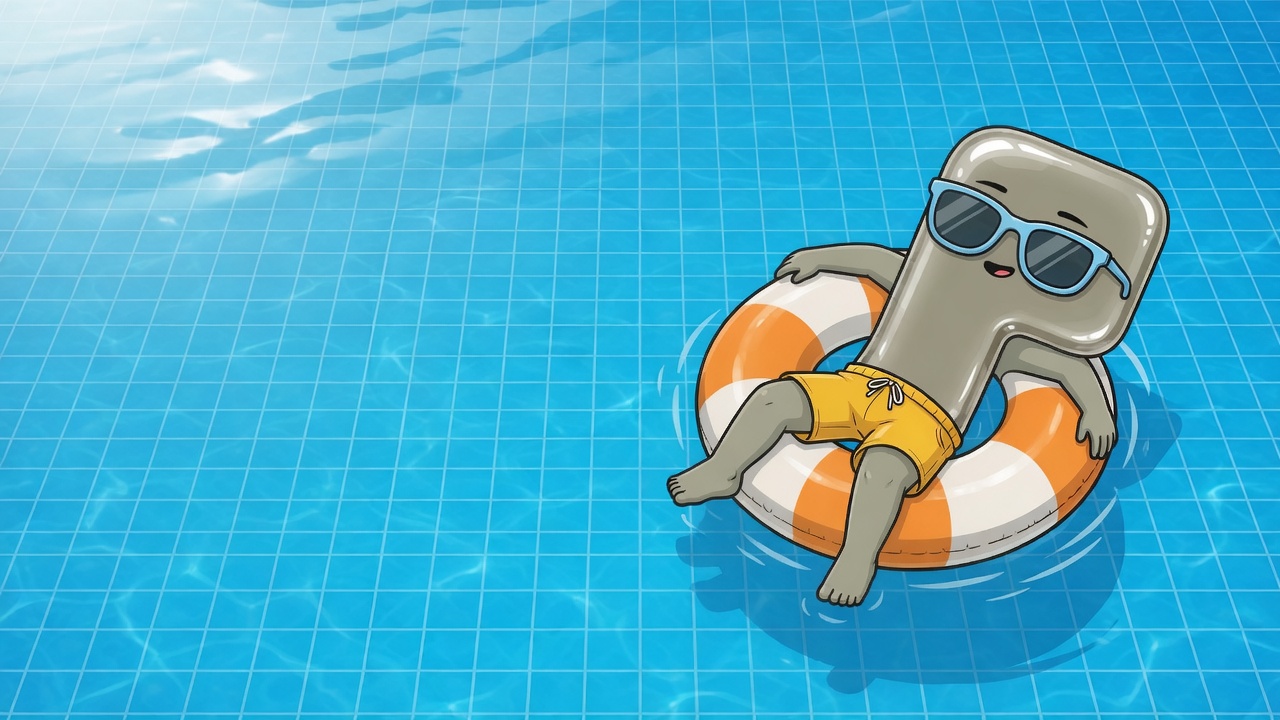 PonsGuy floating in a pool